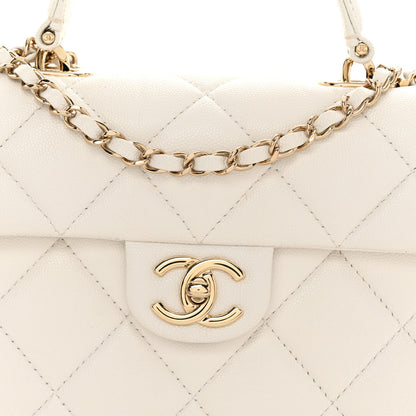 Chanel Caviar Quilted Mini Retro Twist Top Handle Flap White 8 of 10