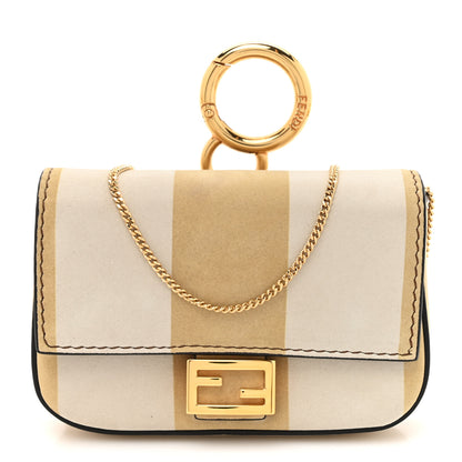 Fendi Nubuck Pequin Nano Baguette Charm Sand Tortora 1 of 13