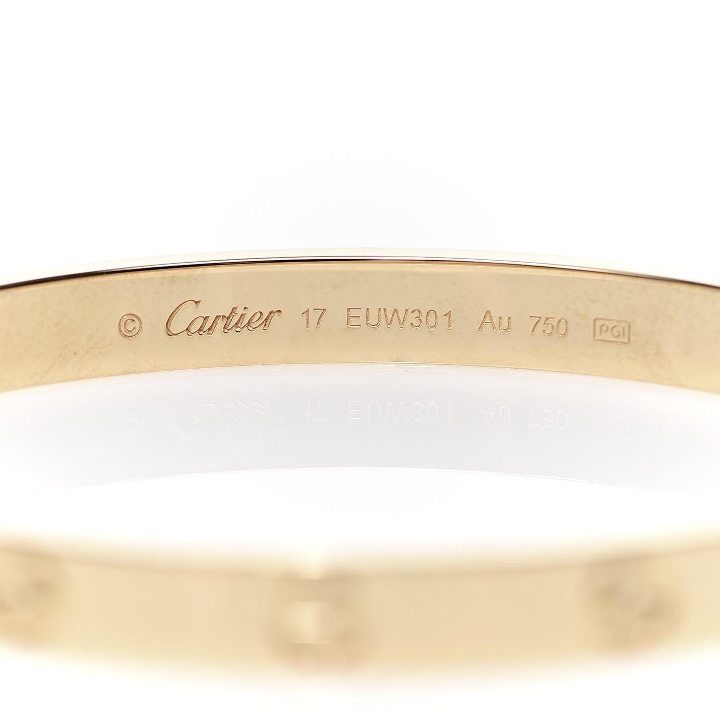 18K Yellow Gold LOVE Bracelet 17
