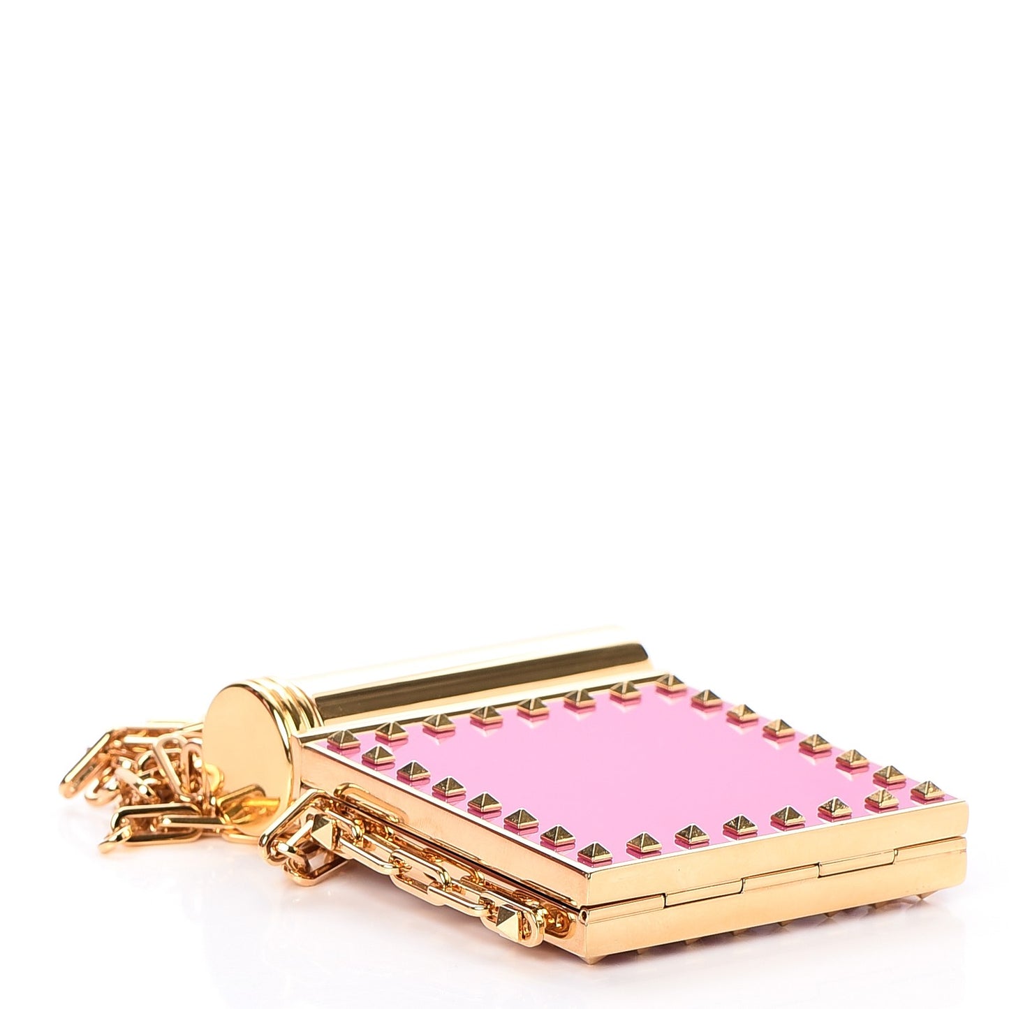 Rockstud Lipstick Holder Minaudiere Fuchsia