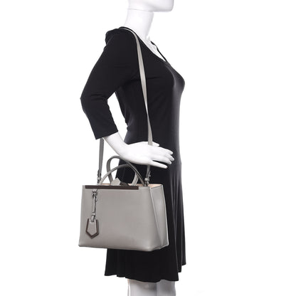 Fendi Vitello Cenury Petite 2Jours Tote Ghiaccio Camelia 2 of 13