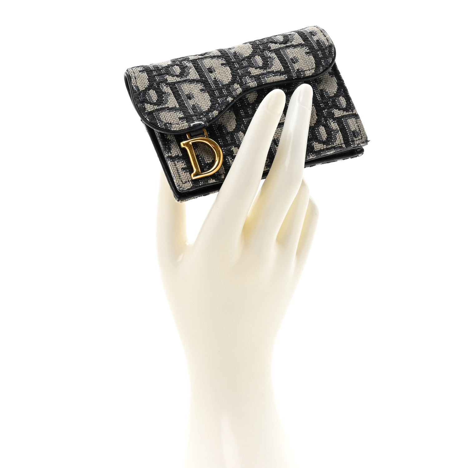Christian Dior Oblique Saddle Card Holder Blue 2 of 9