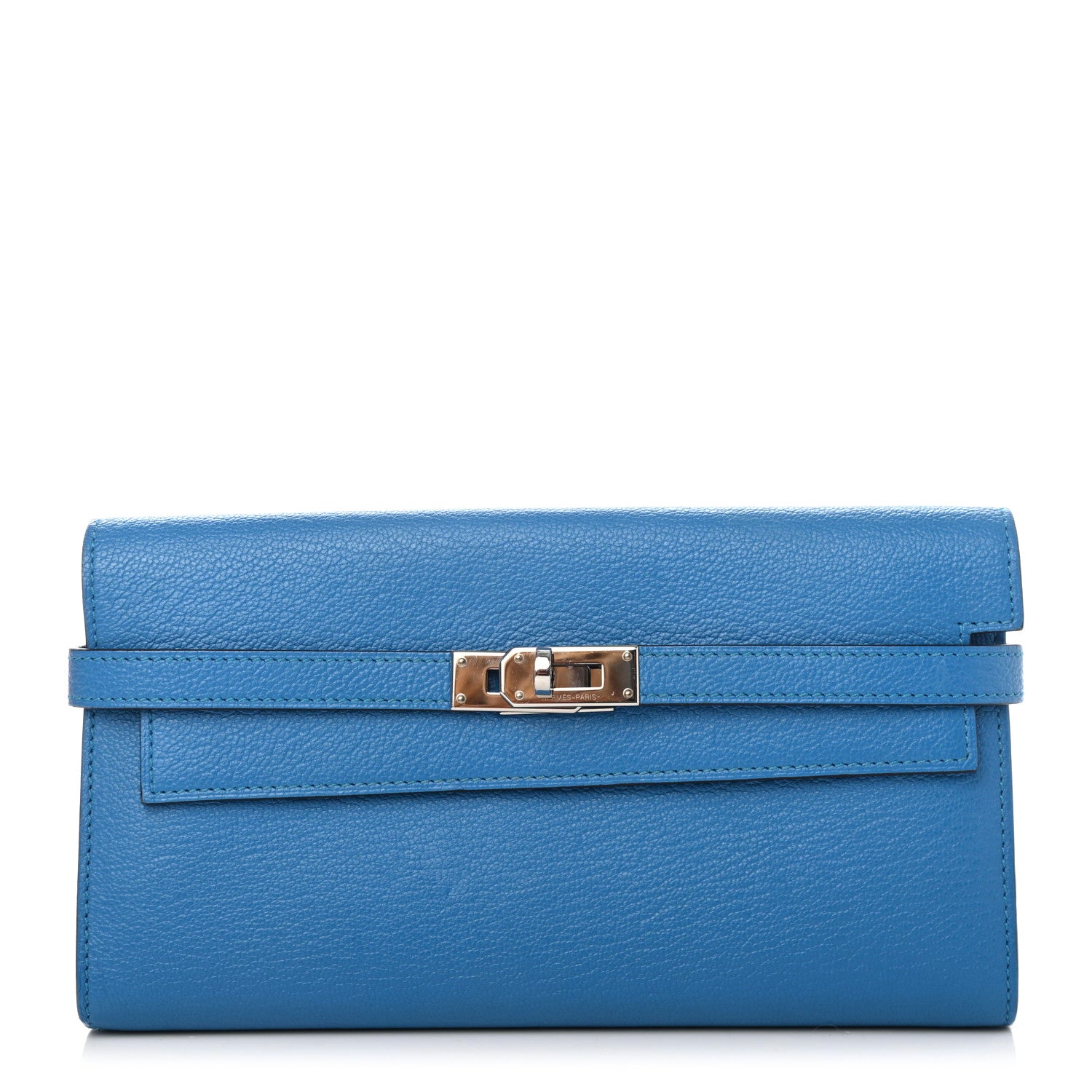 Hermes Chevre Mysore Kelly Longue Wallet Bleu Zanzibar 1 of 4