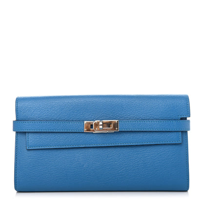 Hermes Chevre Mysore Kelly Longue Wallet Bleu Zanzibar 1 of 4
