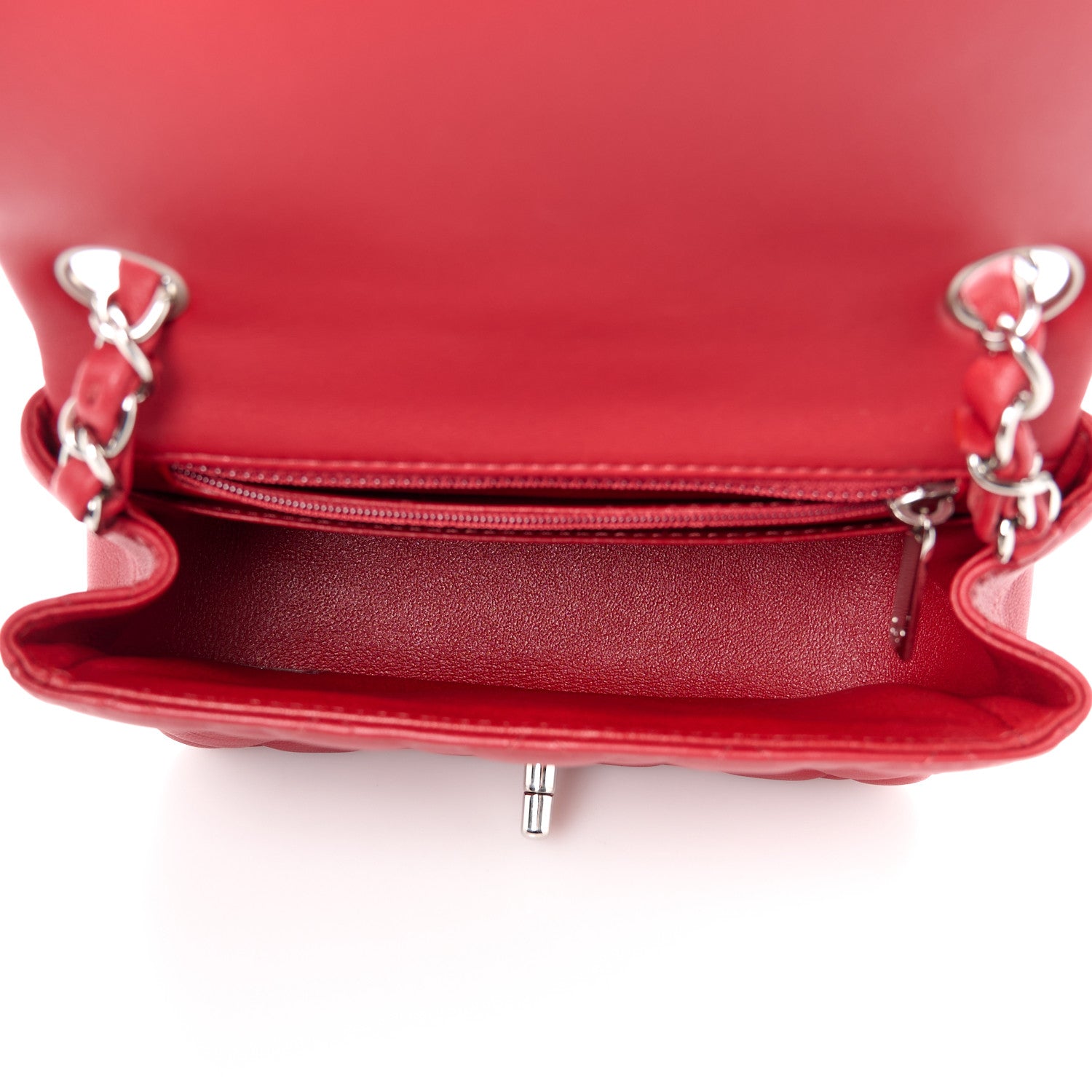 Chanel Lambskin Quilted Mini Square Flap Red 5 of 11