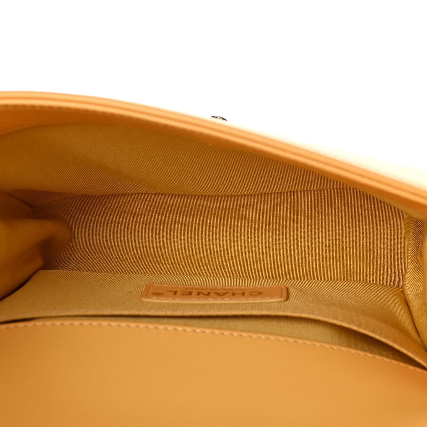 Calfskin Quilted Small Boy Flap Yellow