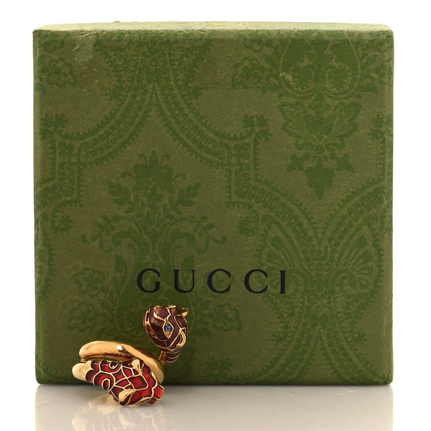 Tiger Heads Double Wrap Ring 49 5 Aged Gold Red