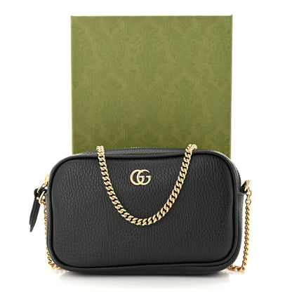 Gucci Dollar Calfskin Super Mini GG Marmont Chain Shoulder Bag Black 11 of 11