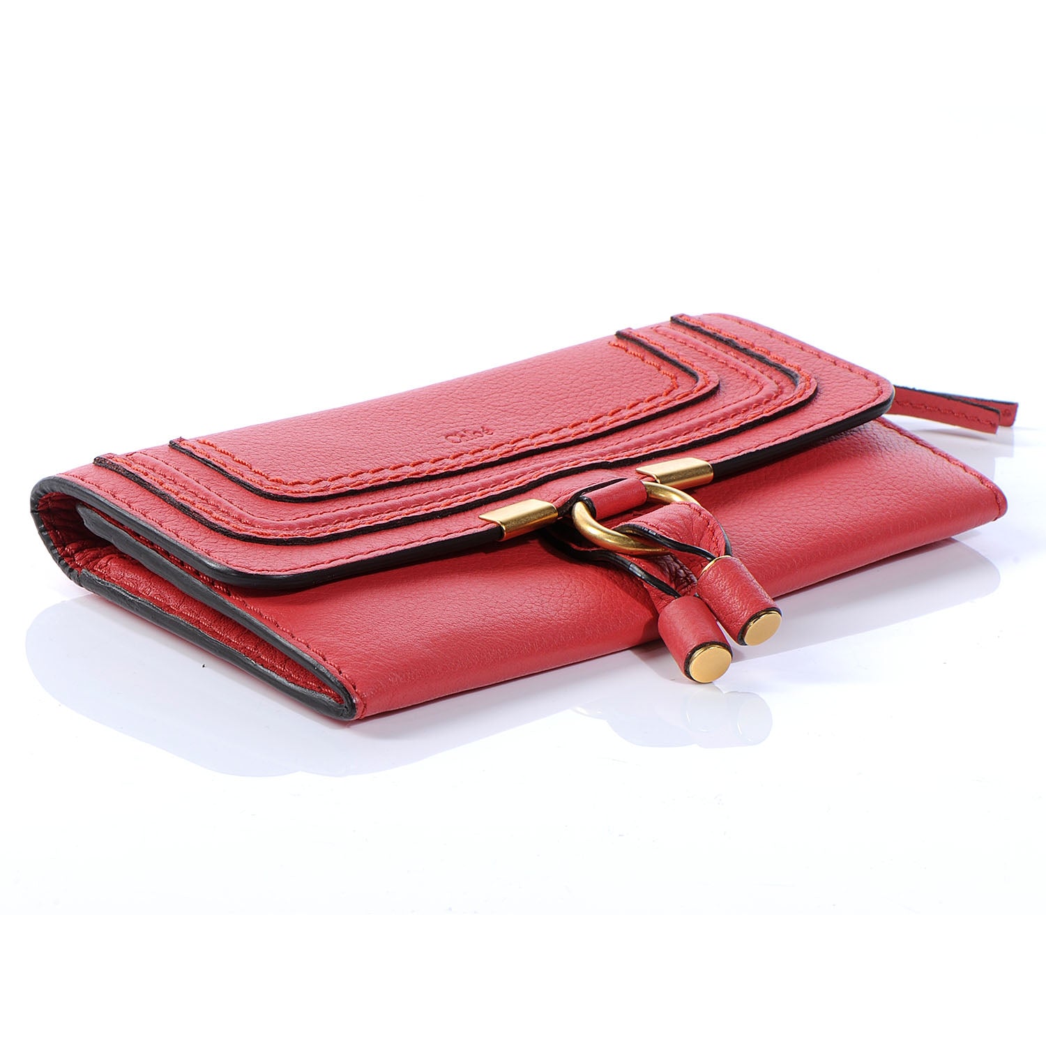 Chloe Leather Marcie Continental Flap Wallet Red 4 of 8