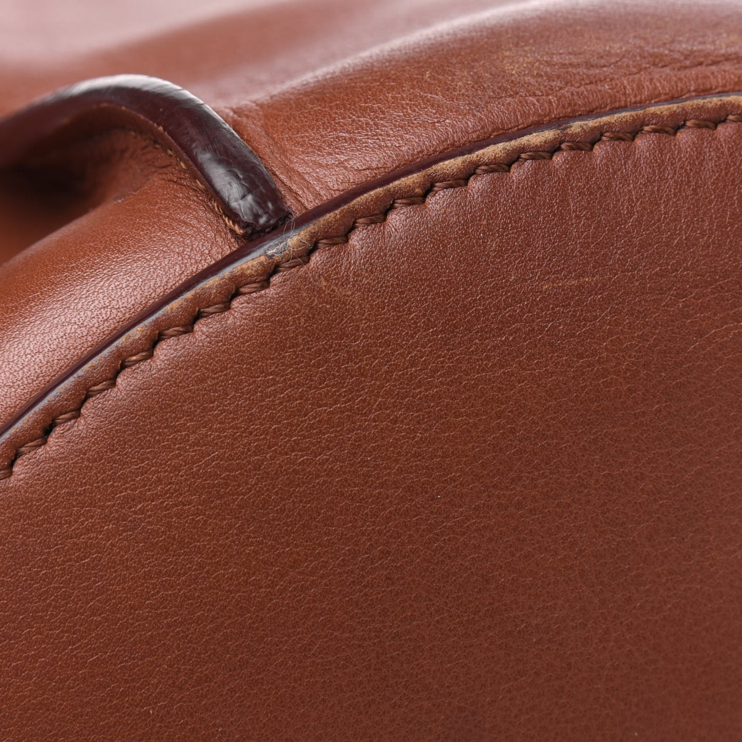 Smooth Calfskin Long Strap Big Bucket Bag Tan