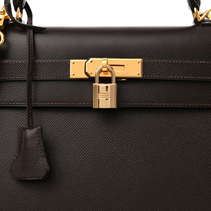Hermes Epsom Kelly Sellier 32 Chocolate 8 of 13