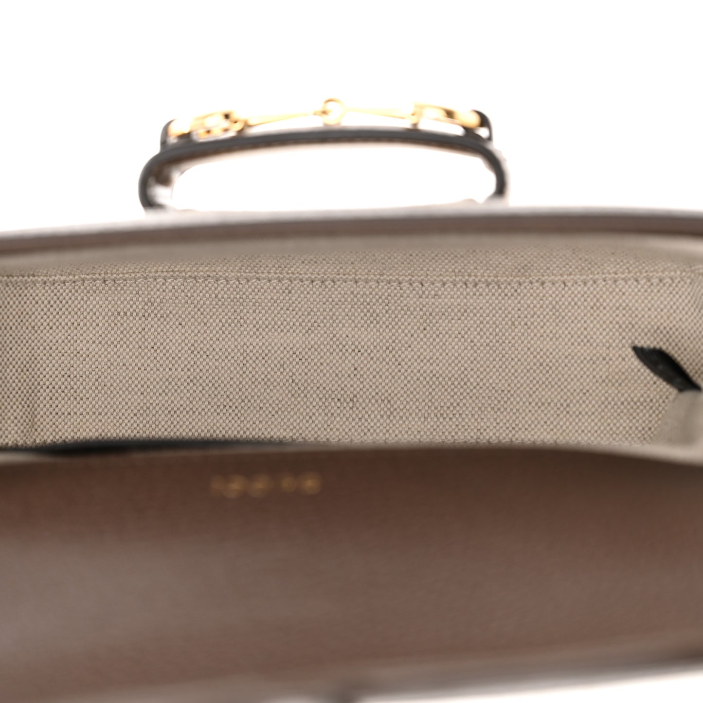 Monogram Jumbo GG Textured Dollar Calfskin Web Mini Horsebit 1955 Shoulder Bag Camel Ebony New Acero