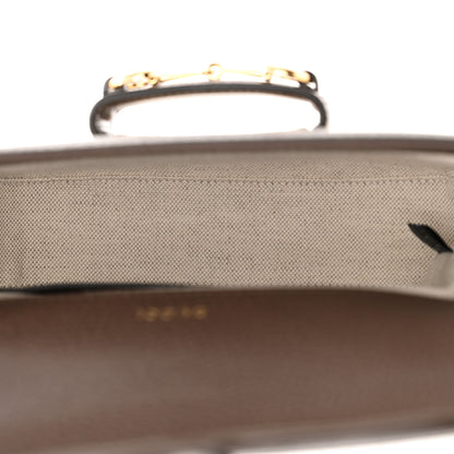 Gucci Monogram Jumbo GG Textured Dollar Calfskin Web Mini Horsebit 1955 Shoulder Bag Camel Ebony New Acero 5 of 11