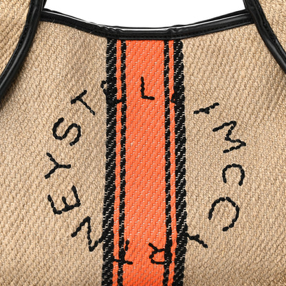 Stella McCartney Linen Striped Mini Logo Crossbody Natural 9 of 13