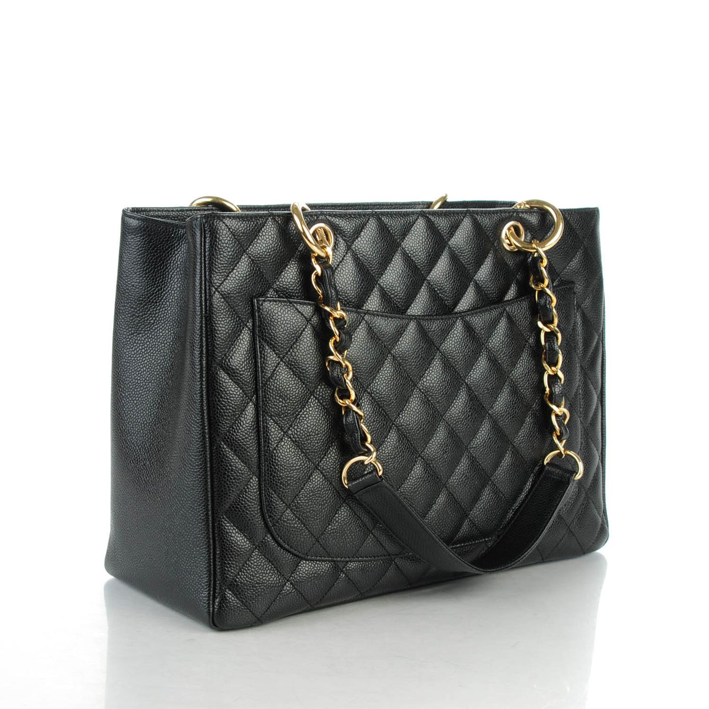 Caviar Quilted Grand Shopping Tote GST Black