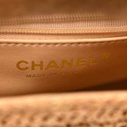 Chanel Braided Raffia Nano Kelly Flap Bag Dark Beige 6 of 10