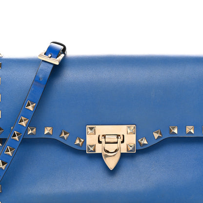 Valentino Garavani Vitello Medium Rockstud Flip Lock Crossbody Bag Acid Blue 7 of 21