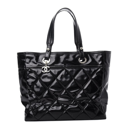 Chanel Vinyl Quilted Large Paris Biarritz Tote Black 1 of 12