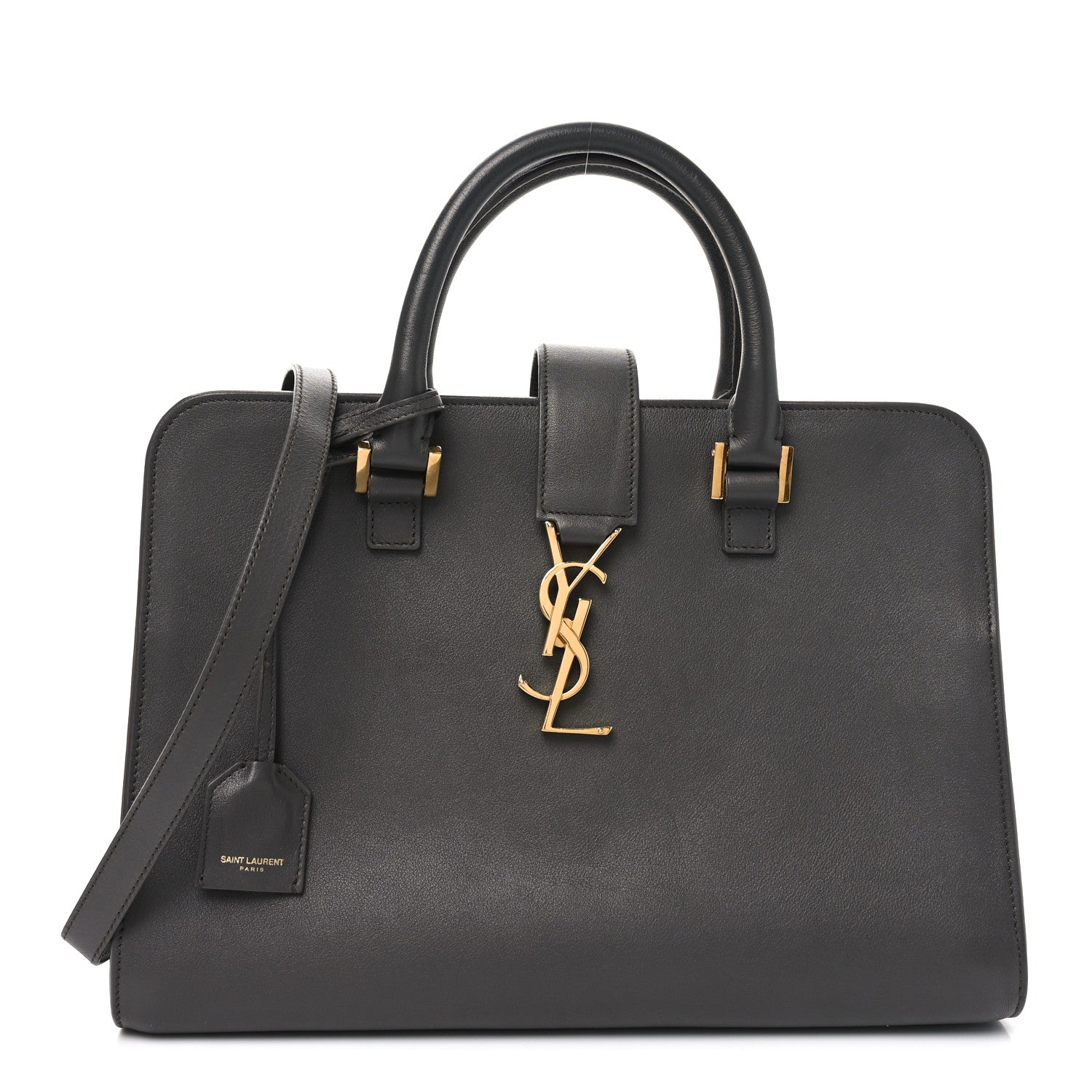 Saint Laurent Calfskin Small Monogram Cabas Fog 1 of 10