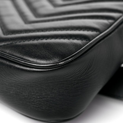 Gucci Calfskin Matelasse Mens GG Marmont Belt Bag 80 32 Black 9 of 18