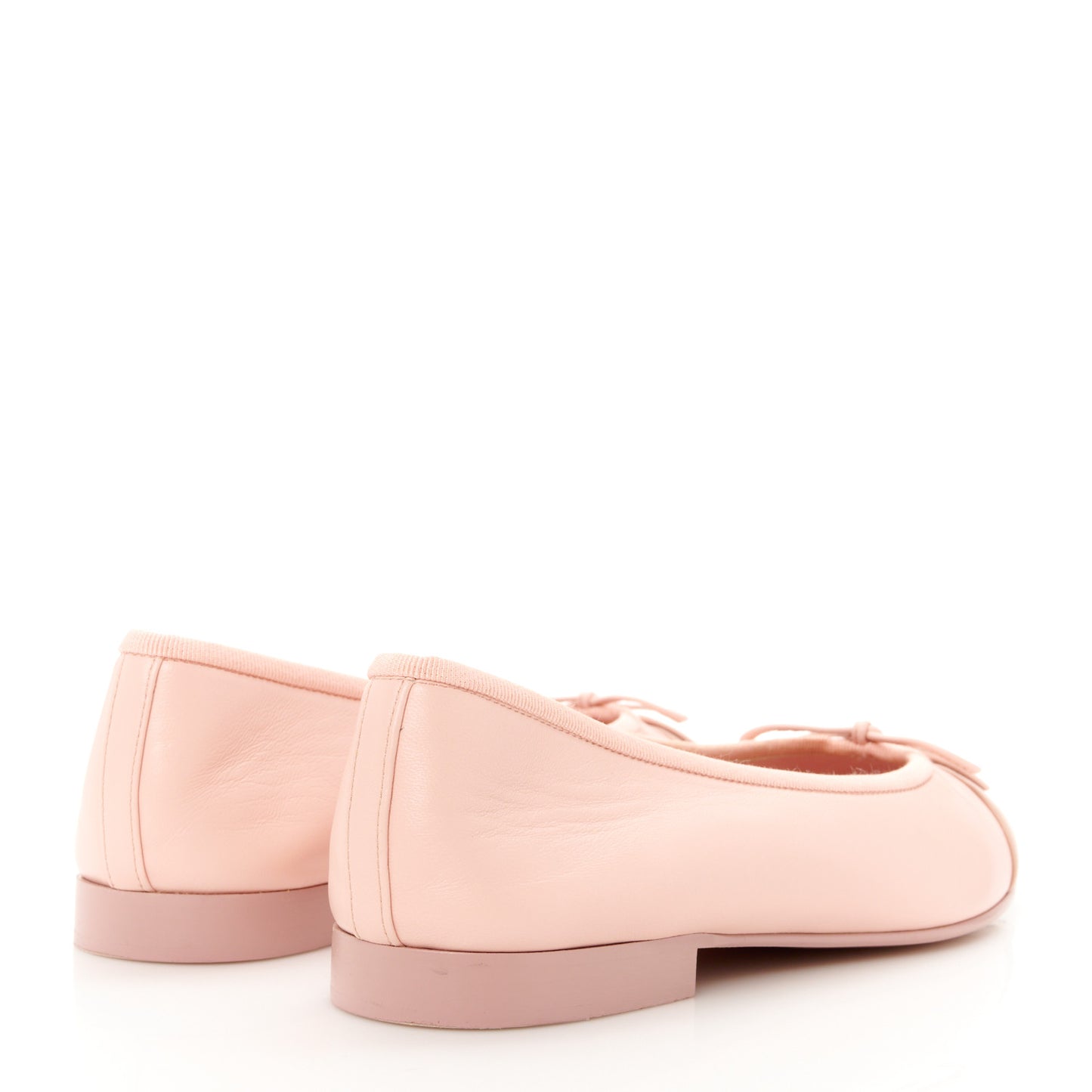 Lambskin Cap Toe CC Ballerina Flats 36.5 Light Pink Dark Pink