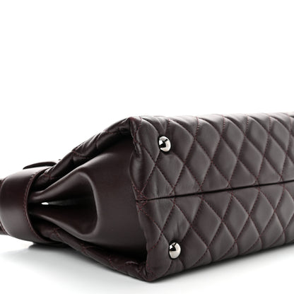 Chanel Lambskin Quilted Small Coco Loop Tote Burgundy 9 of 13
