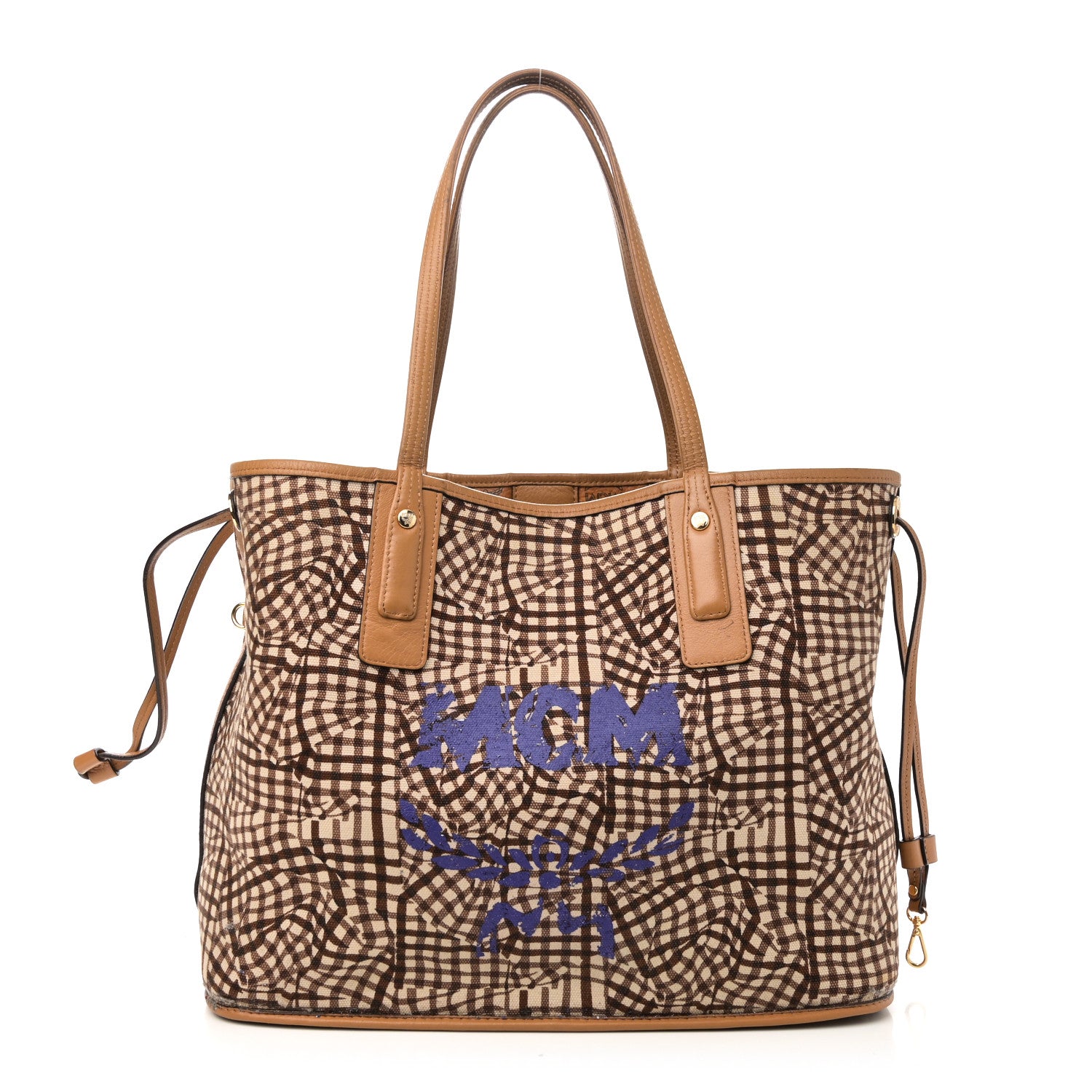MCM Visetos Medium Liz Reversible Shopper Tote Cognac 4 of 16
