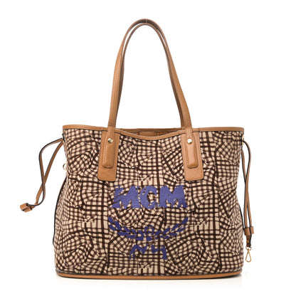 MCM Visetos Medium Liz Reversible Shopper Tote Cognac 4 of 16