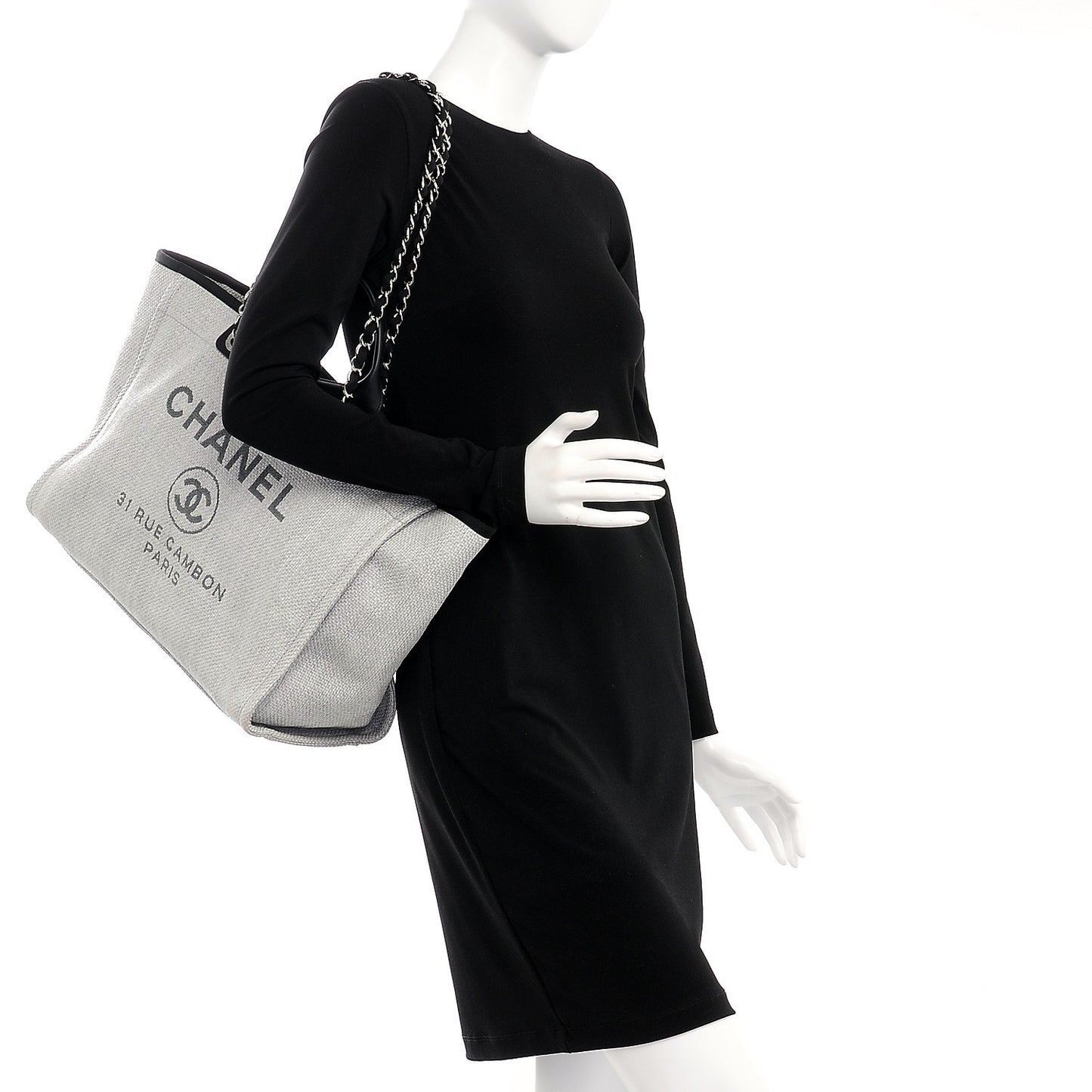 Canvas Large Deauville Tote Grey