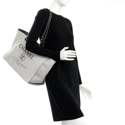 Chanel Canvas Large Deauville Tote Grey 2 of 8