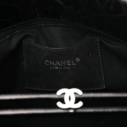 Chanel Glazed Calfskin Quilted Large Just Mademoiselle Bowling Bag Black 7 of 19