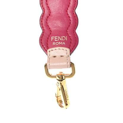 Fendi Vitello Liberty Pearl Bi-Color Scalloped Mini Strap You Camelia Black Cherry 3 of 4
