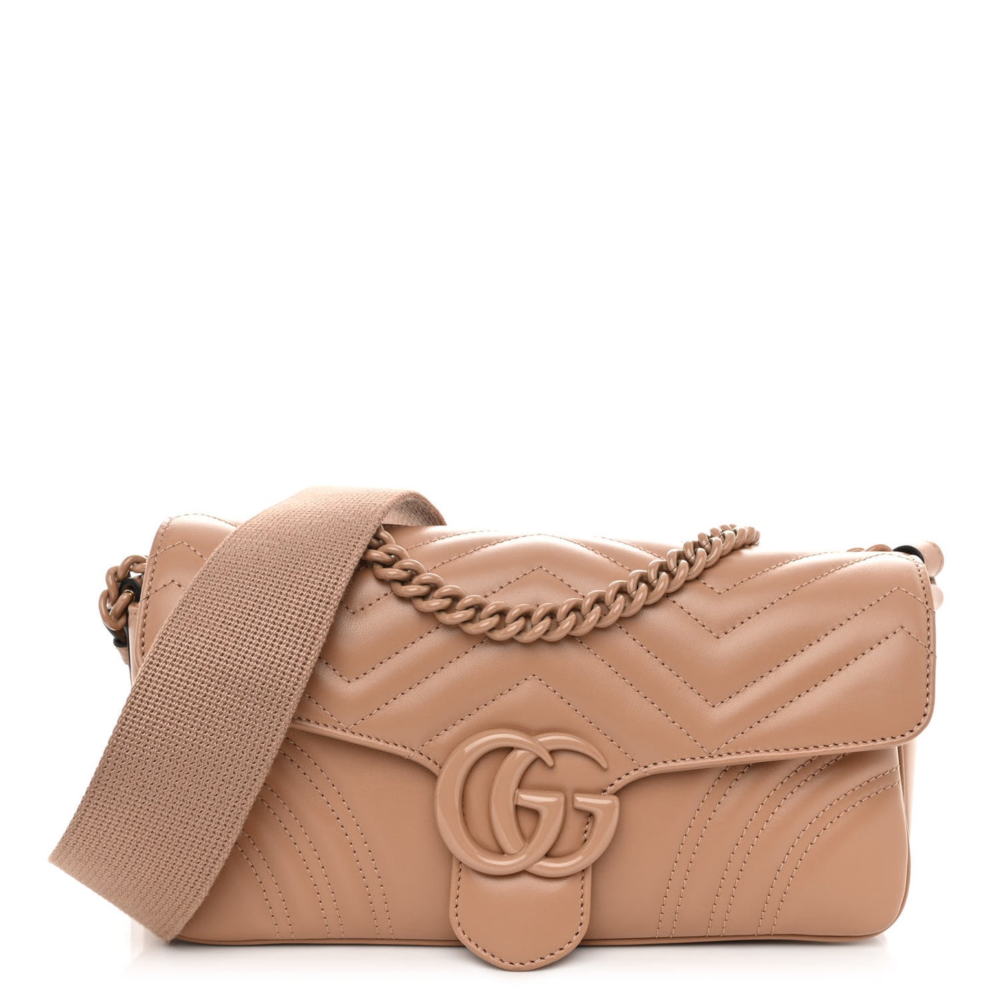 Calfskin Matelasse Monochrome GG Marmont Crossbody Shoulder Bag Camelia Winter Rose