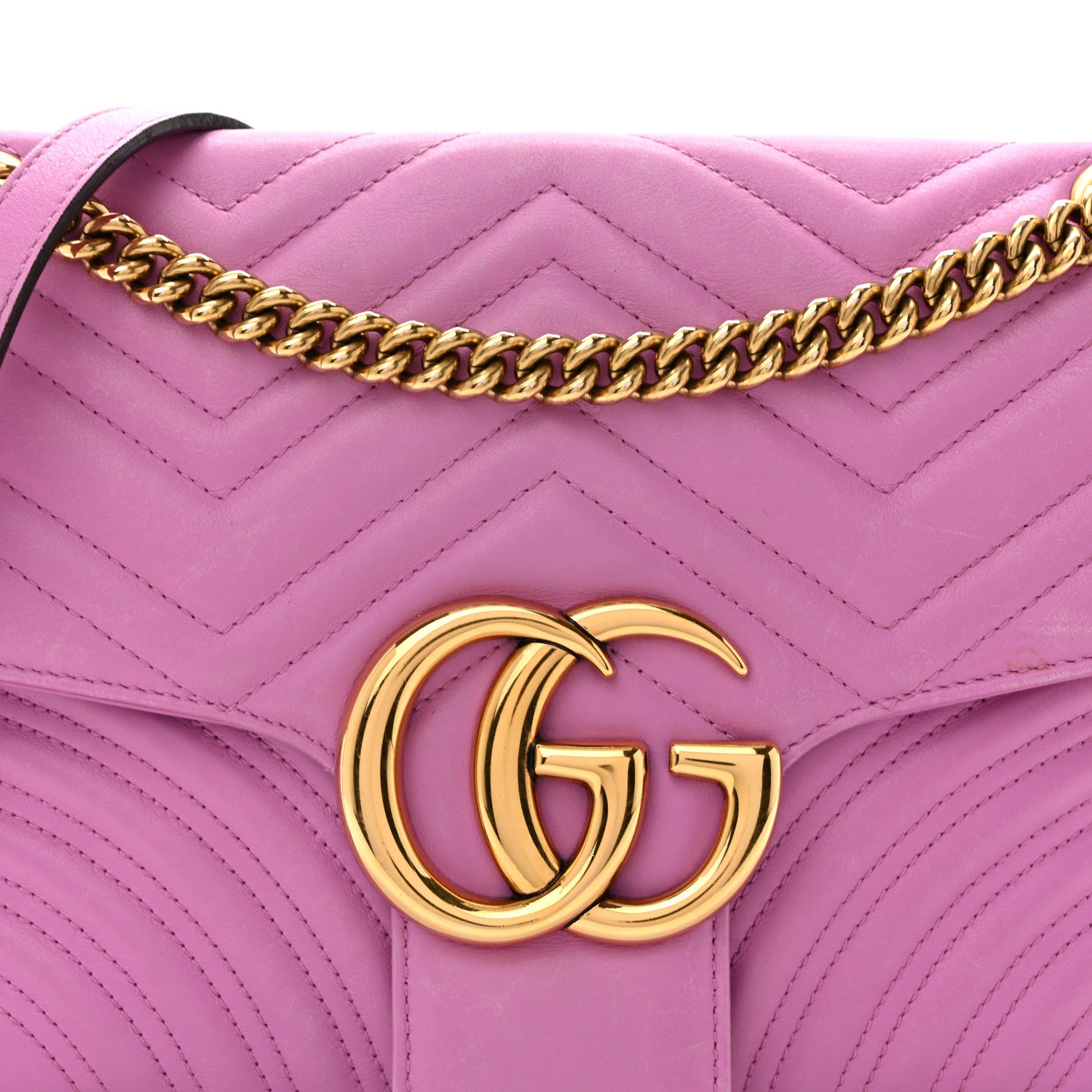 Gucci Calfskin Matelasse Medium GG Marmont Shoulder Bag Candy Mousse 8 of 15