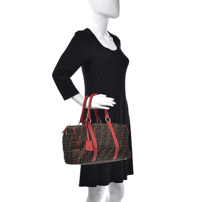 Fendi Zucca Cuoio Romano Selleria Medium Boston Tobacco Rosso Scuro 2 of 9