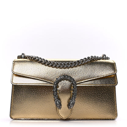 Gucci Metallic Textured Calfskin Crystal Small Dionysus Shoulder Bag Gold 1 of 9