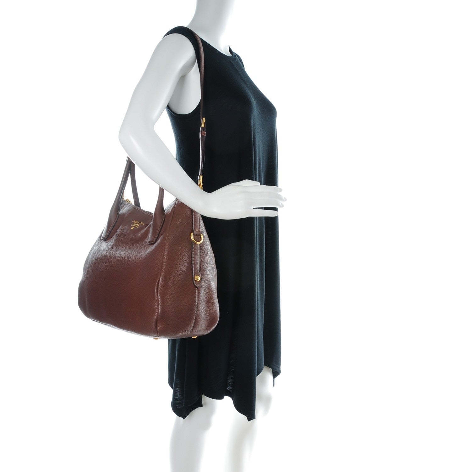 Prada Vitello Daino Tote Palissandro 2 of 11