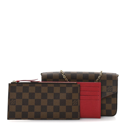 Louis Vuitton Damier Ebene Pochette Felicie Chain Wallet 3 of 12