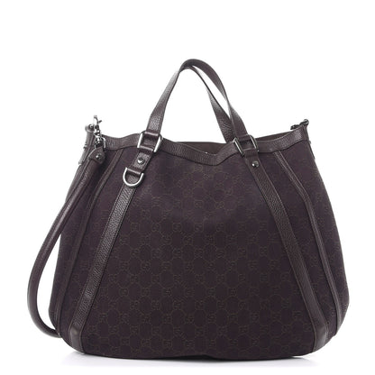 Gucci Monogram Medium Abbey Convertible Tote Dark Brown 1 of 12