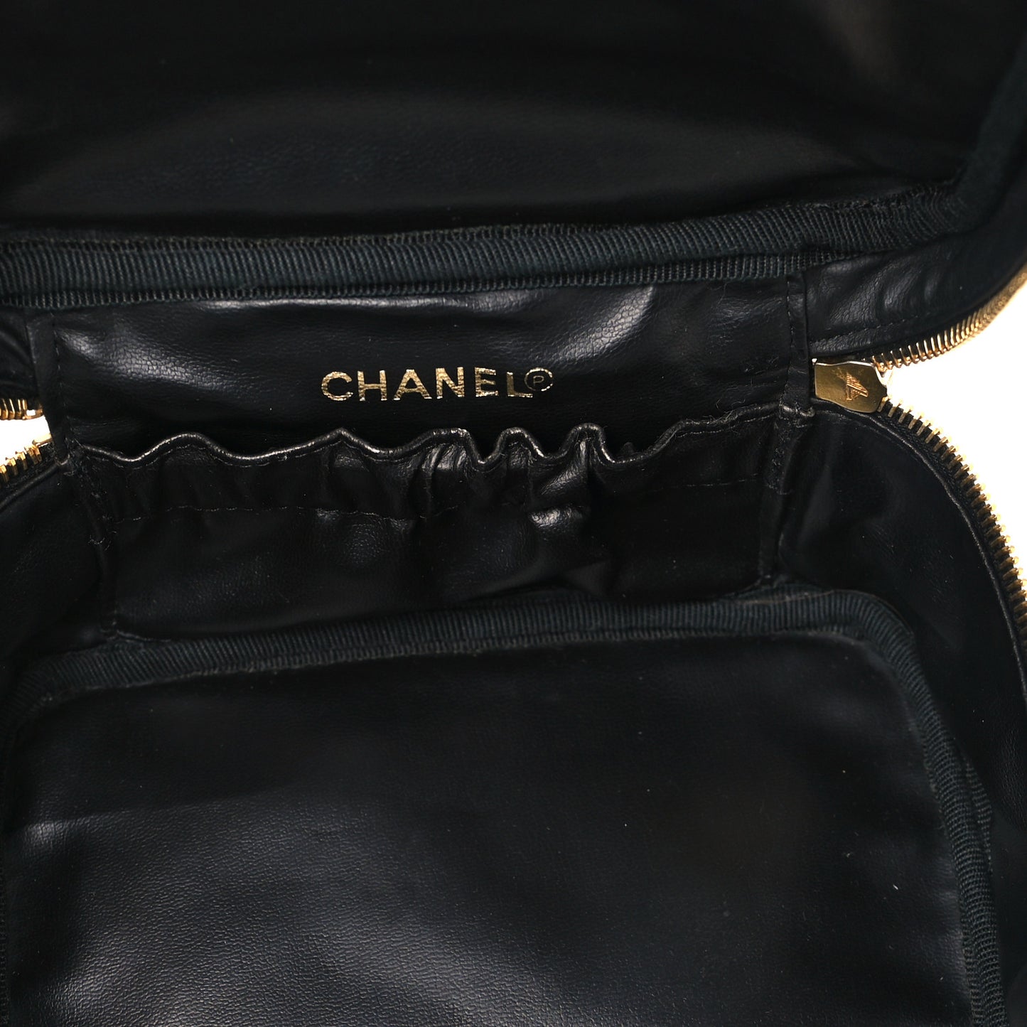 Lambskin Vanity Cosmetic Case Black
