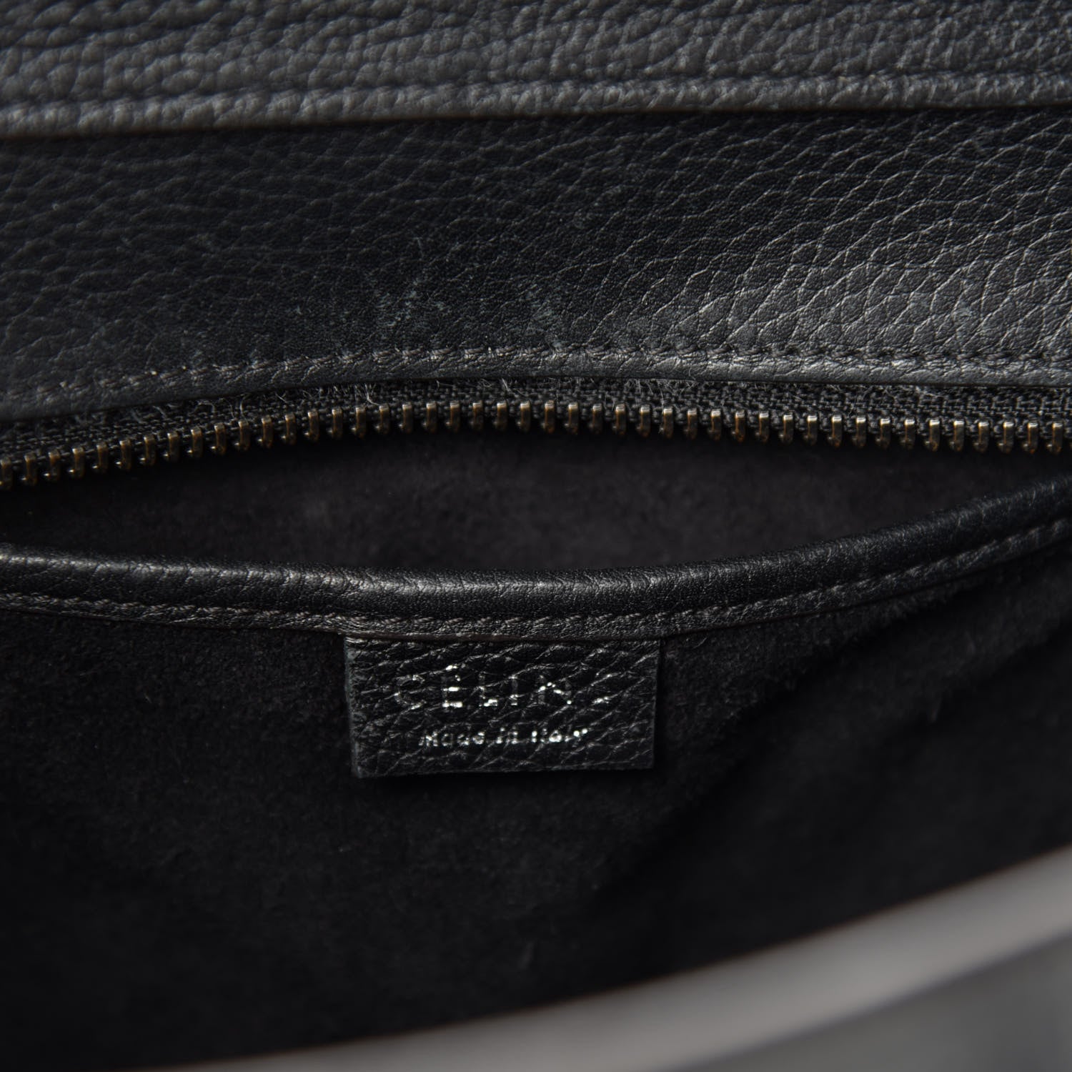 Celine Drummed Calfskin Nano Luggage Black 12 of 13