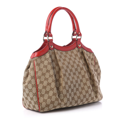 Gucci Monogram Medium Sukey Tote Red 3 of 12