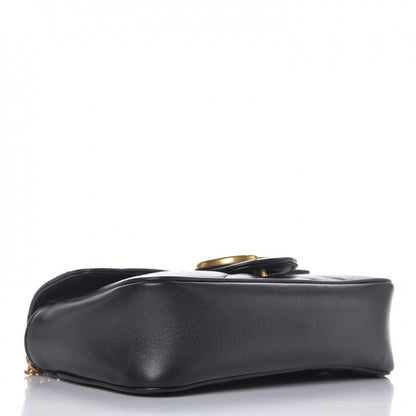 Gucci Calfskin Matelasse Super Mini GG Marmont Shoulder Bag Black 4 of 9