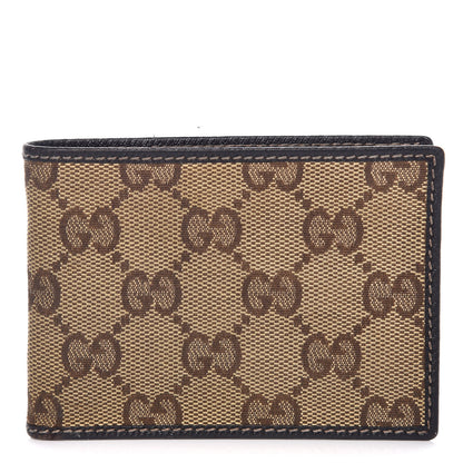 Gucci Mens Monogram Bi-Fold Wallet Dark Brown 1 of 9