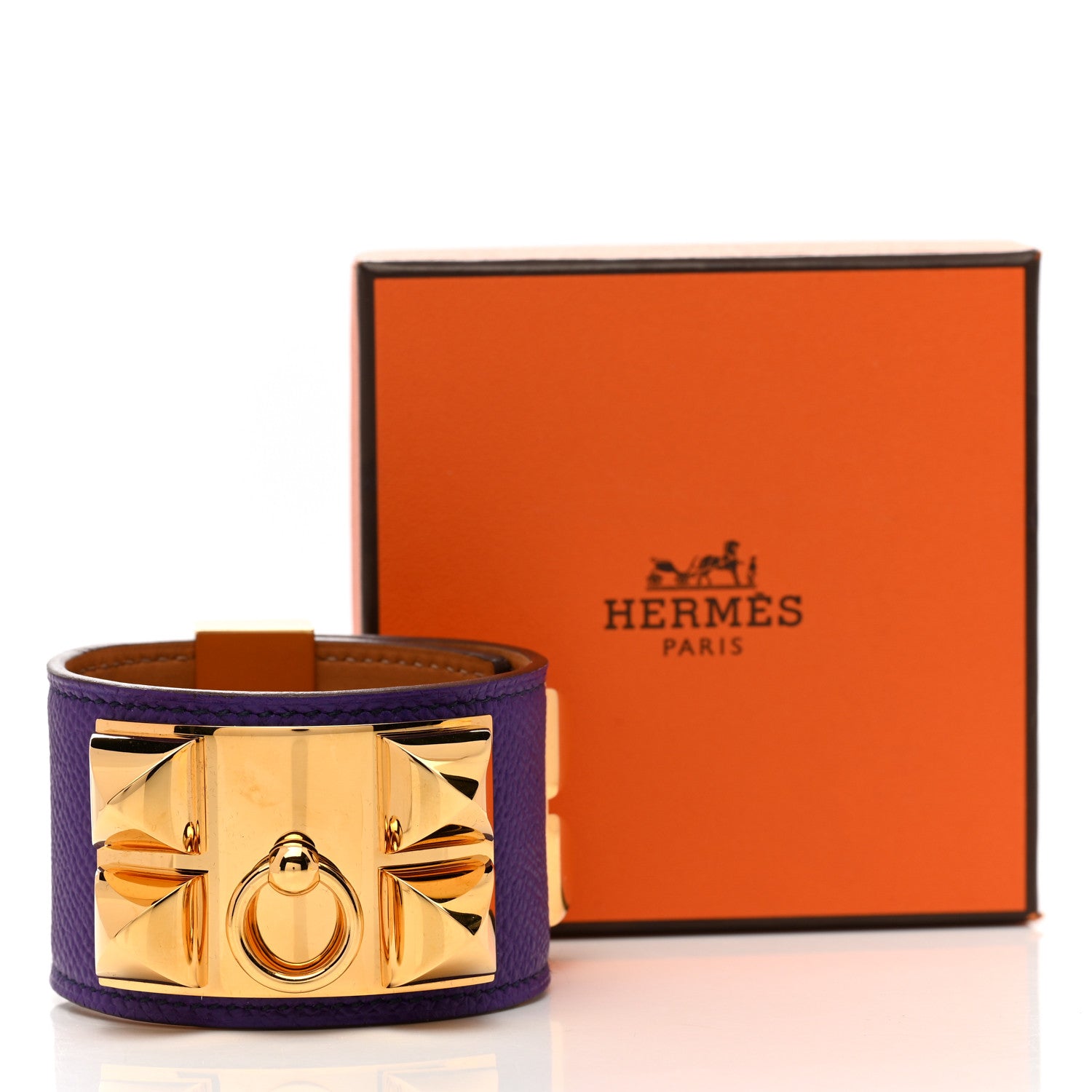 Hermes Epsom Collier de Chien CDC Bracelet S Crocus 4 of 4