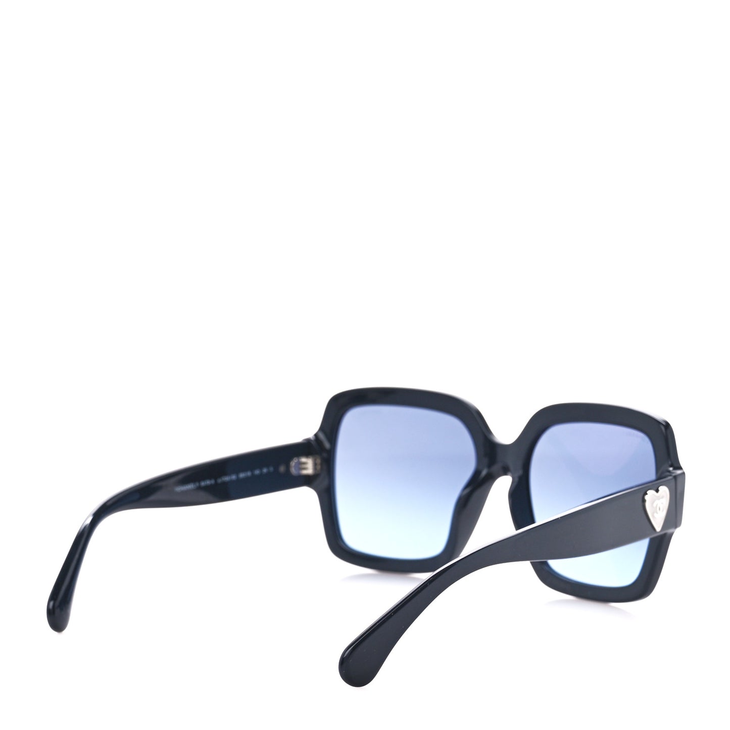 Acetate Square Heart Sunglasses 5479-A Black Blue
