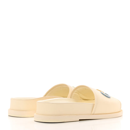 Chanel Lambskin Cha-Nel Mule Sandals 39 Ivory Multicolor 4 of 11