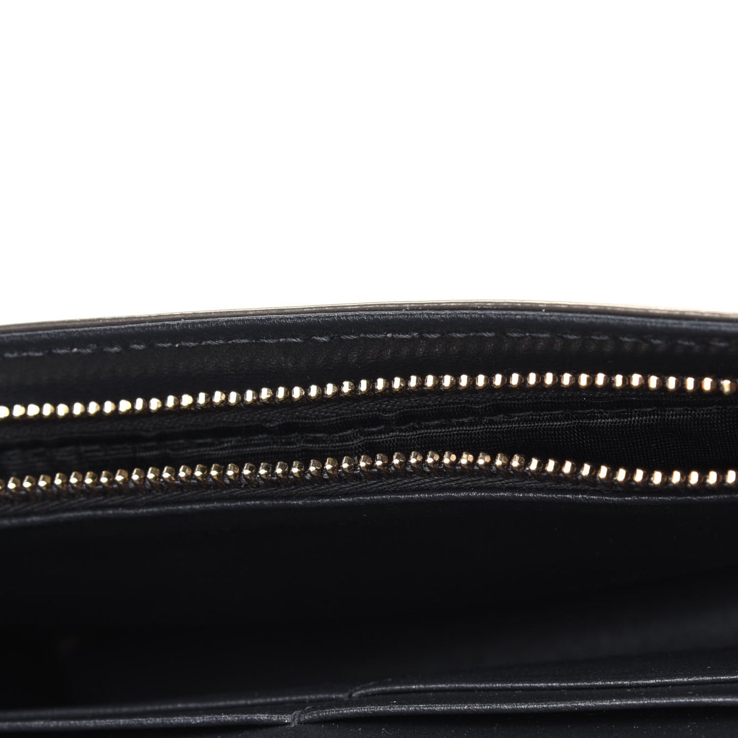 Metallic Patent Micro-Cannage Diorama Wallet on Chain Pouch Gold