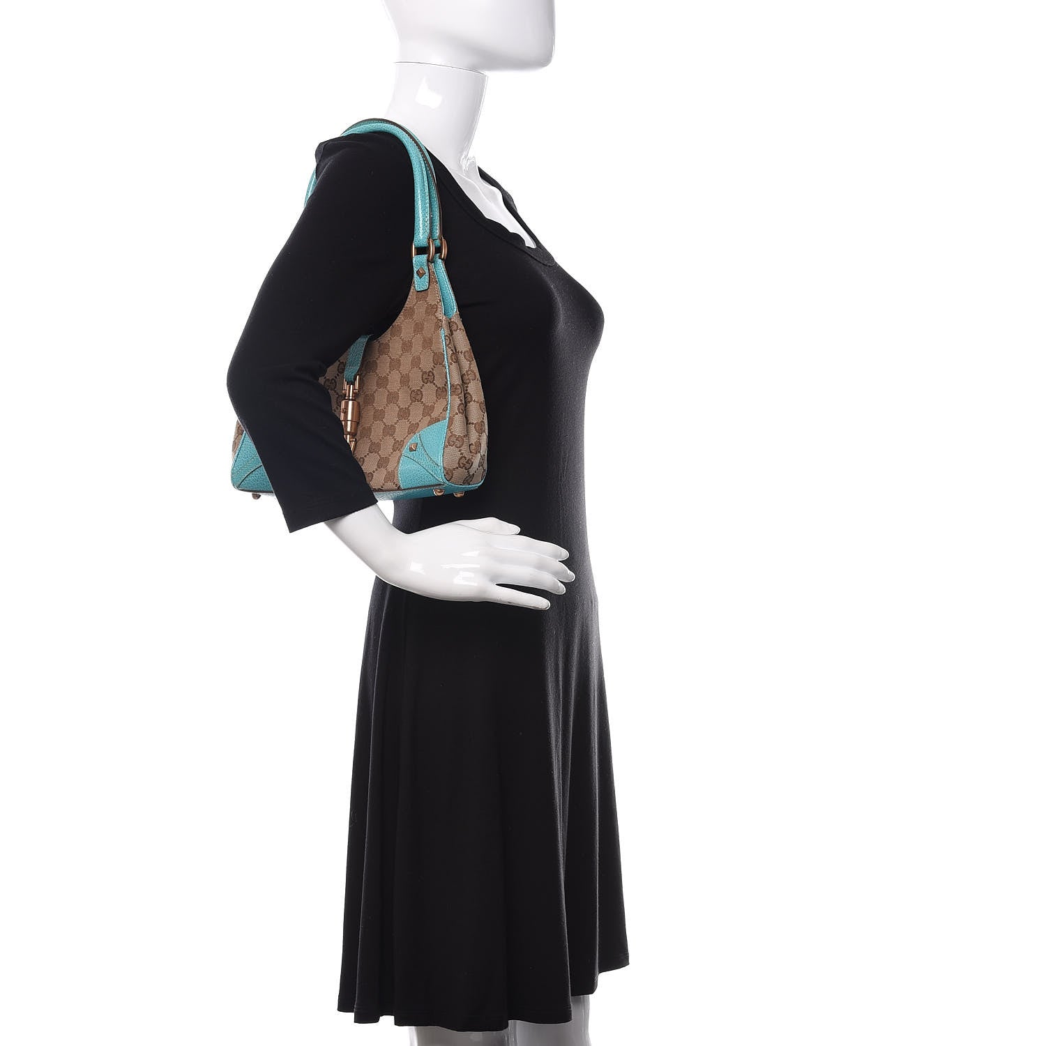 Gucci Monogram Jackie O Hobo Turquoise 2 of 10