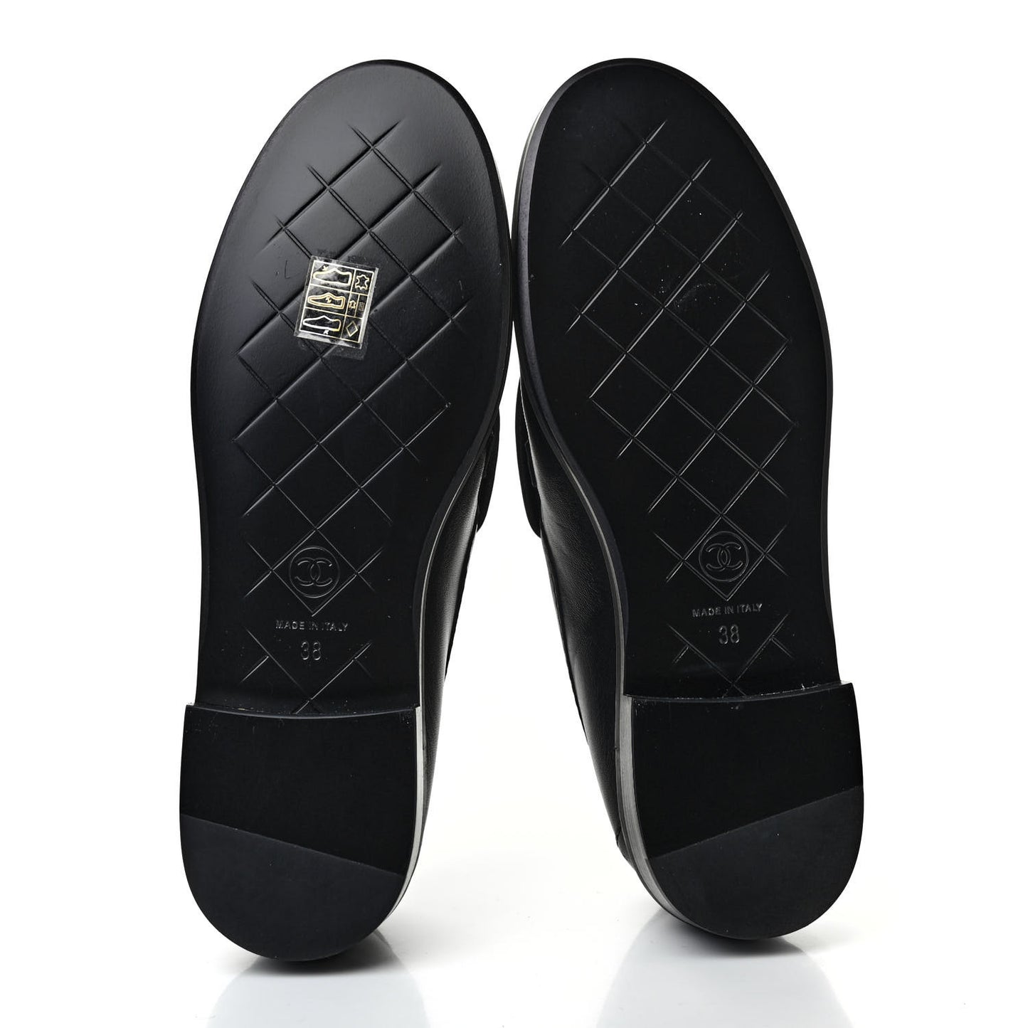 Lambskin Quilted CC Turnlock Loafers 38 Black